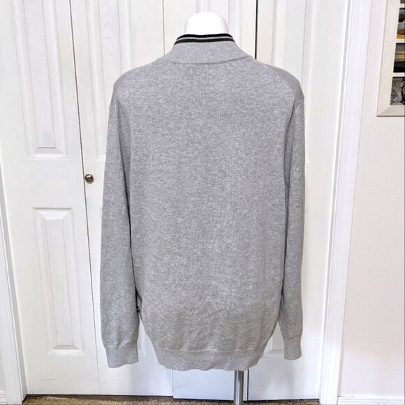 NWOT Nautica Men's Ash Grey 100% Cotton Zip-Up Long Sleeve Sweater - Picture 14 of 15